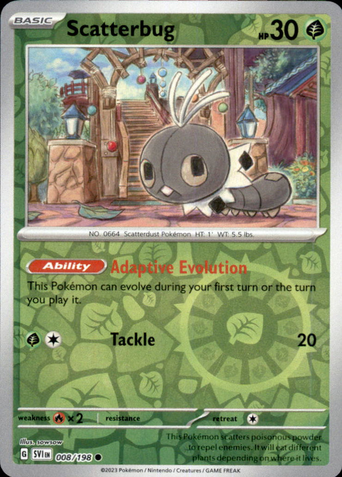 Scatterbug Reverse Holo Common SV01: Scarlet & Violet Base Set 008/198 NM