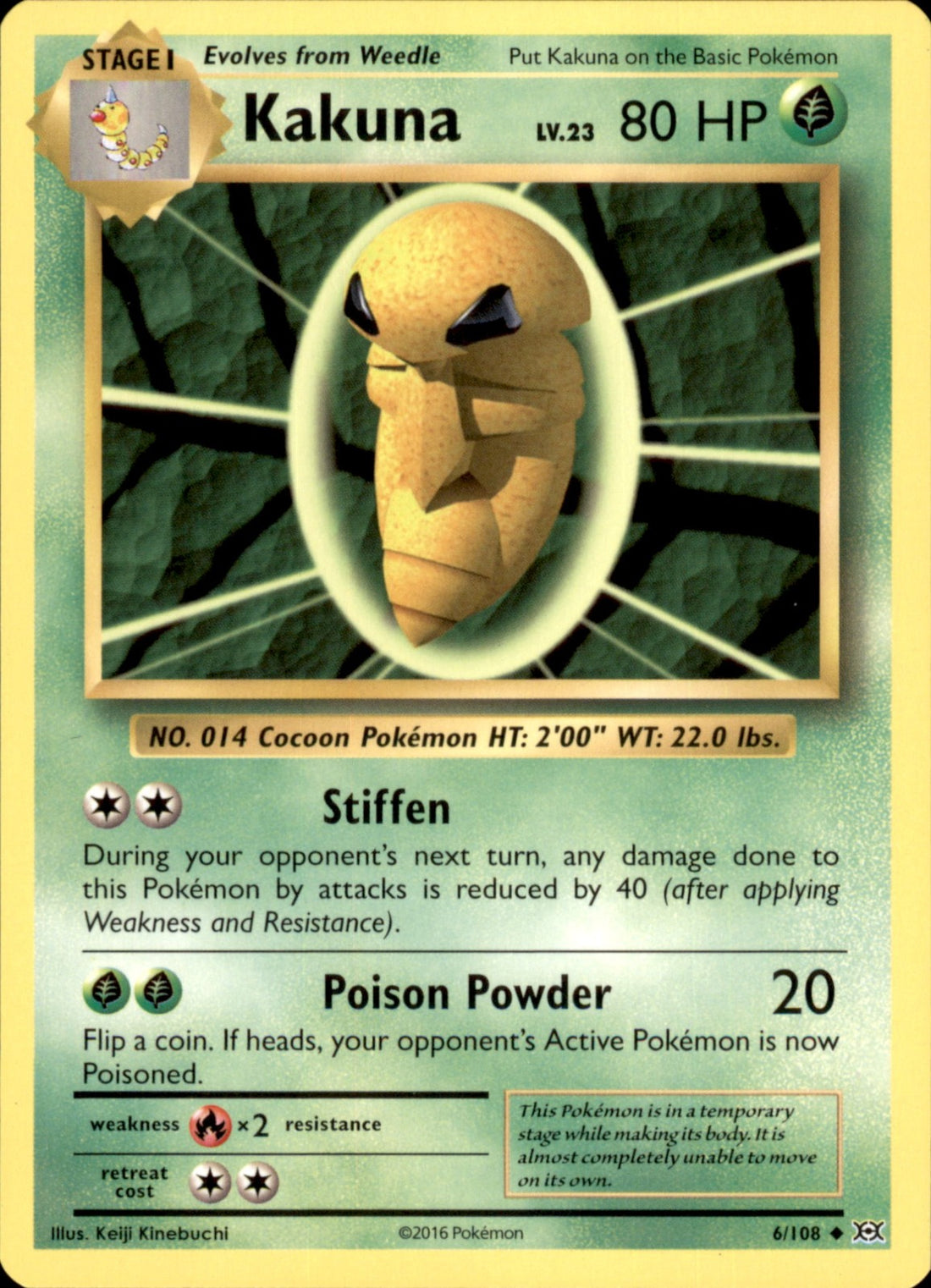 Kakuna Uncommon XY - Evolutions 6/108 NM