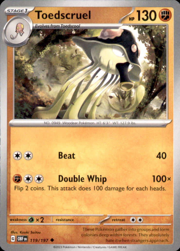 Toedscruel Uncommon SV03: Obsidian Flames 119/197 NM