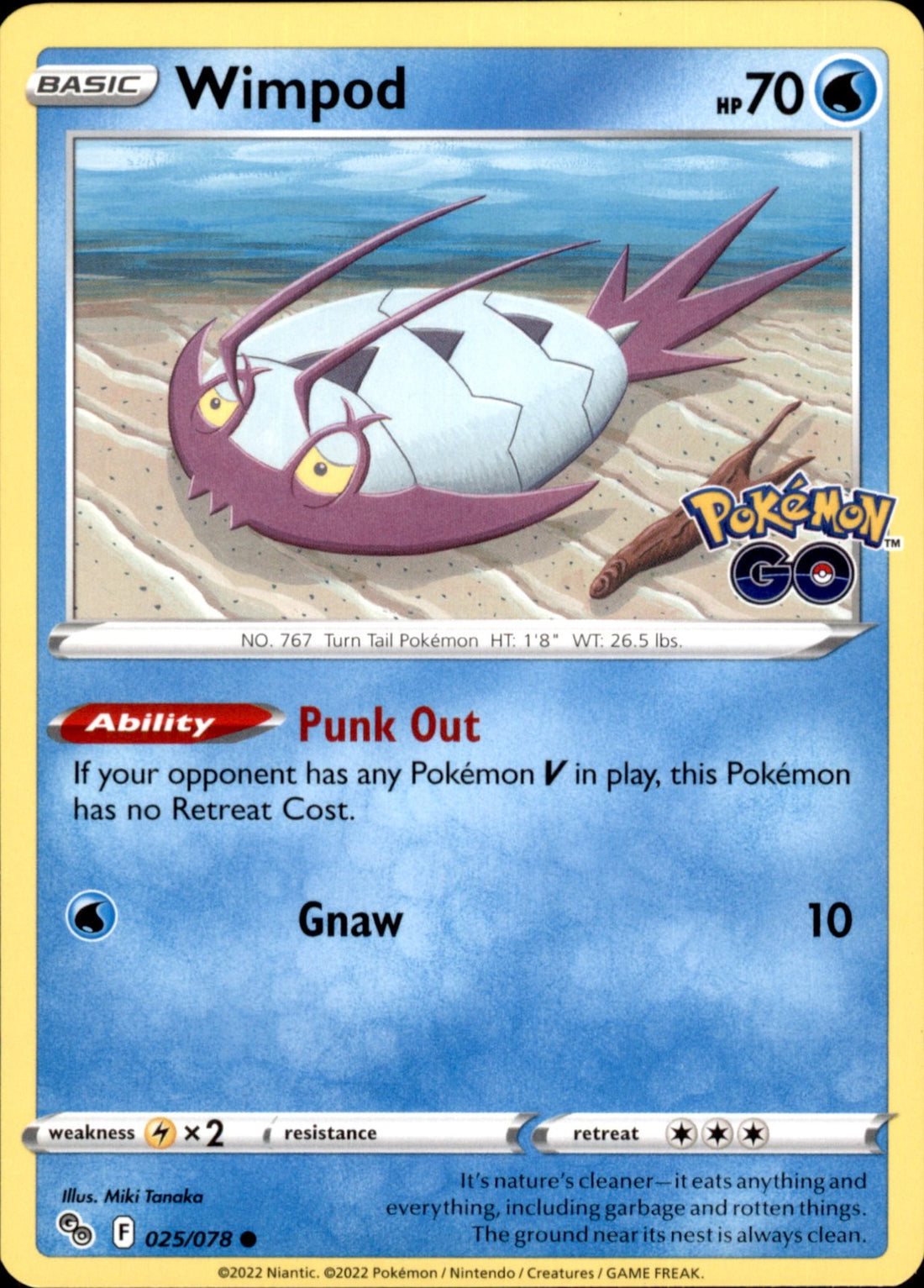Wimpod Common Pokemon GO 025/078 NM