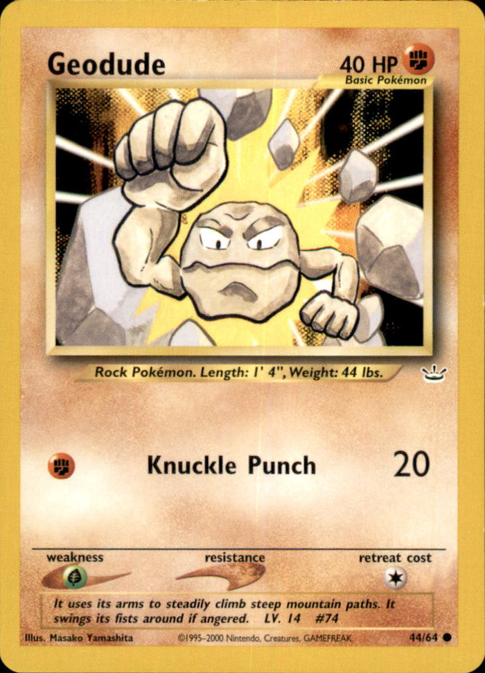 Geodude Unlimited Common Neo Revelation 44/64 NM