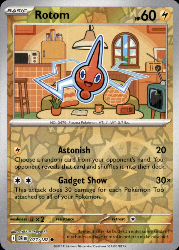 Rotom Reverse Holo Common SV10: Destined Rivals 077/182 NM