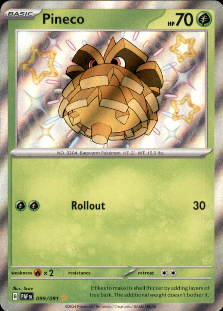 Pineco Holo Shiny Rare SV: Paldean Fates 099/091 NM