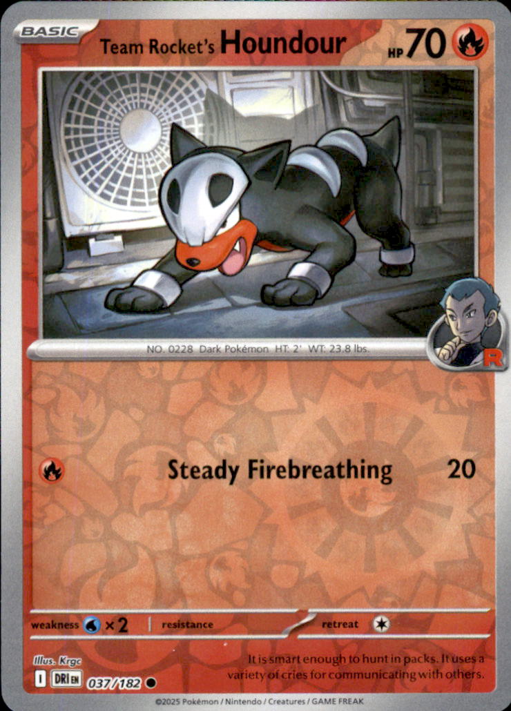 Team Rocket's Houndour Reverse Holo Common SV10: Destined Rivals 037/182 NM