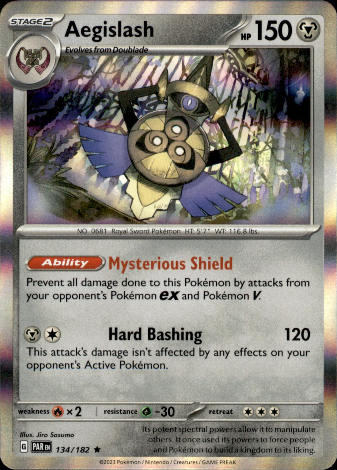 Aegislash Holo Rare SV04: Paradox Rift 134/182 NM