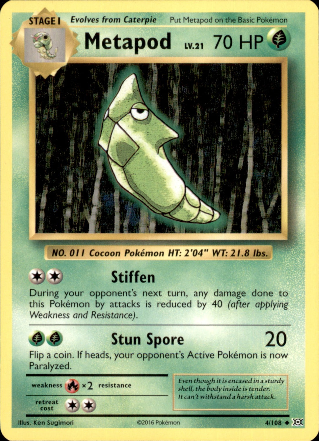 Metapod Uncommon XY - Evolutions 4/108 NM