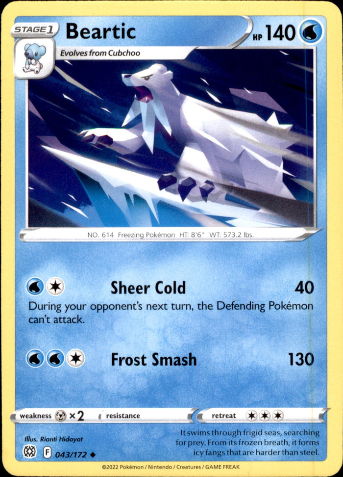 Beartic Uncommon SWSH09: Brilliant Stars 043/172 NM