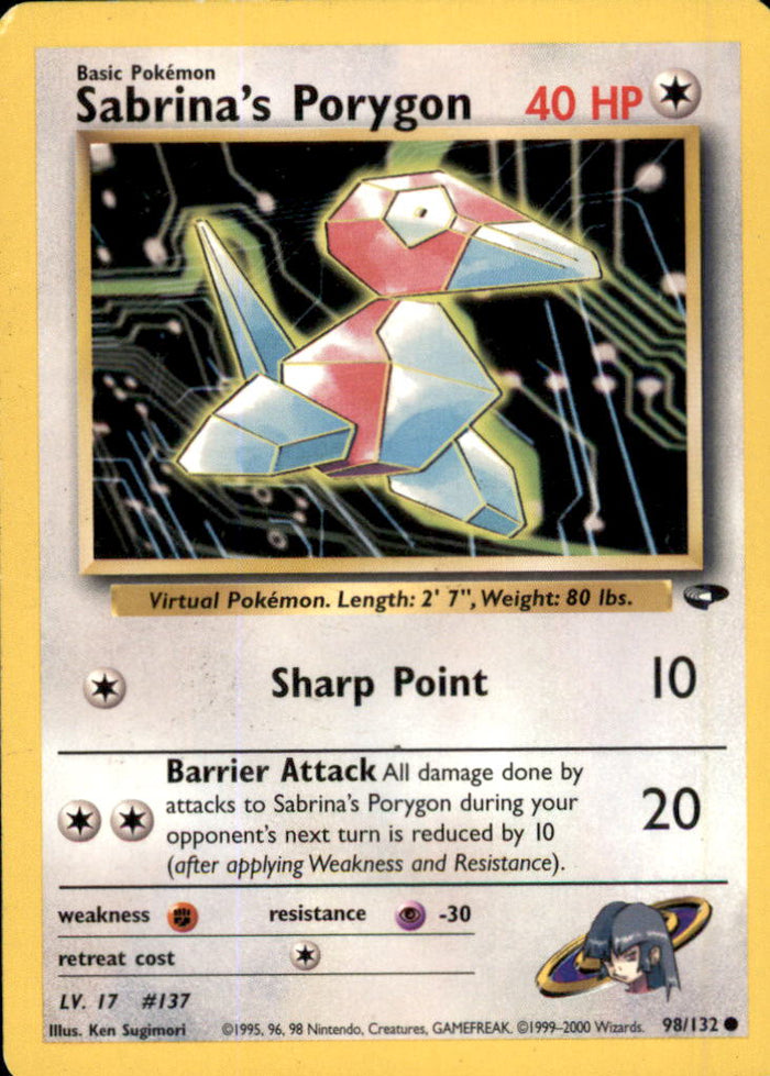 Sabrina's Porygon Unlimited Common Gym Challenge 098/132 LP