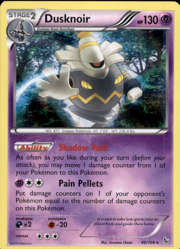 Dusknoir Reverse Holo Holo Rare XY - Flashfire 40/106 NM