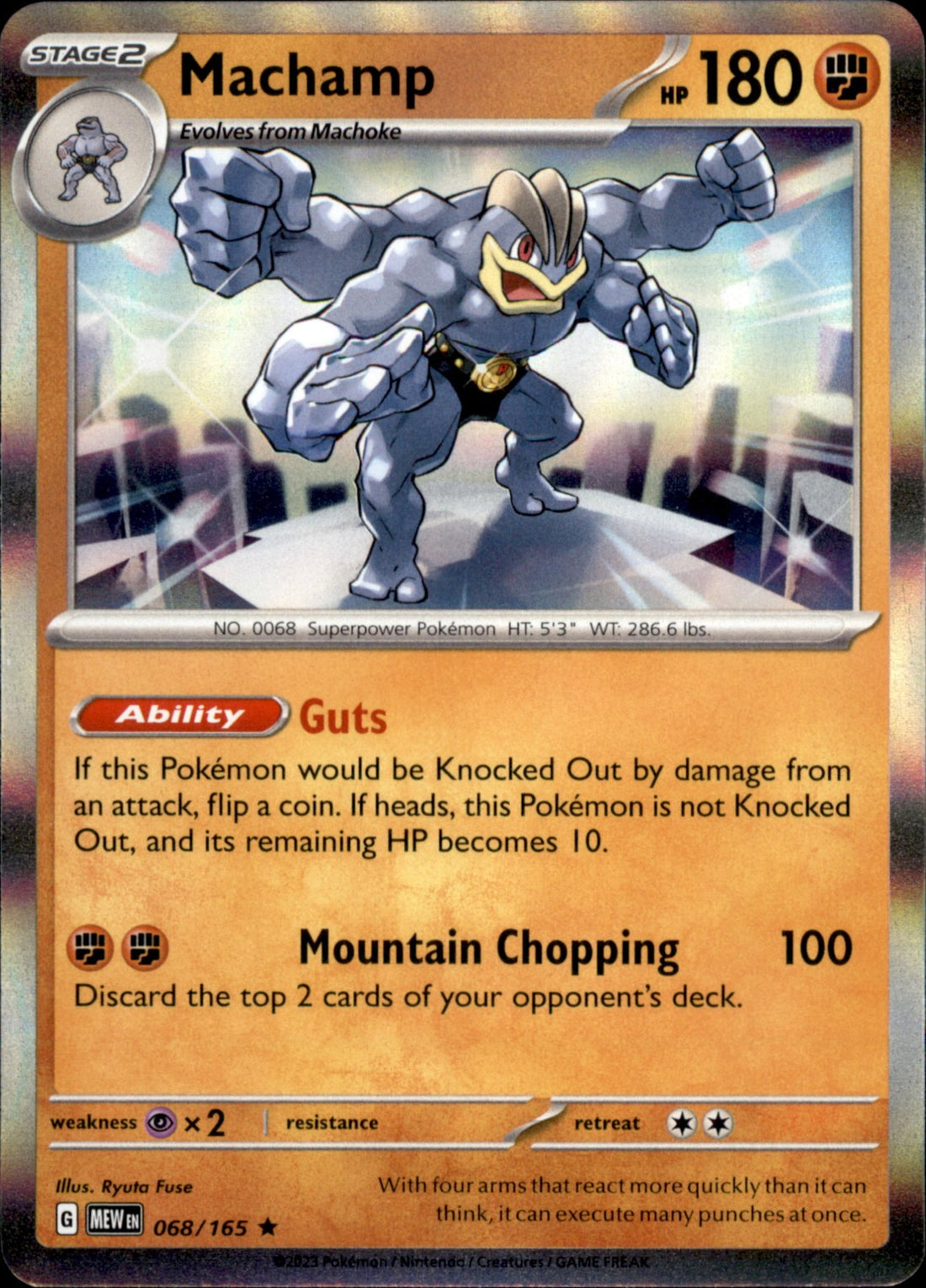 Machamp Holo Rare SV: Scarlet & Violet 151 068/165 NM