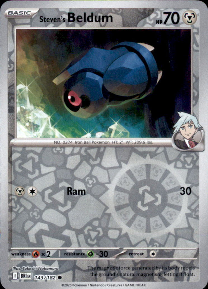 Steven's Beldum Reverse Holo Common SV10: Destined Rivals 143/182 NM