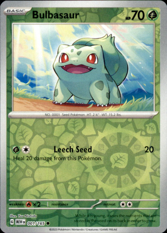 Bulbasaur Reverse Holo Common SV: Scarlet & Violet 151 001/165 NM