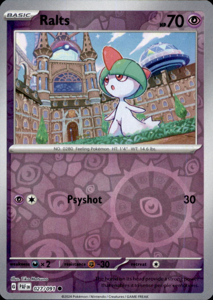 Ralts Reverse Holo Common SV: Paldean Fates 027/091 NM