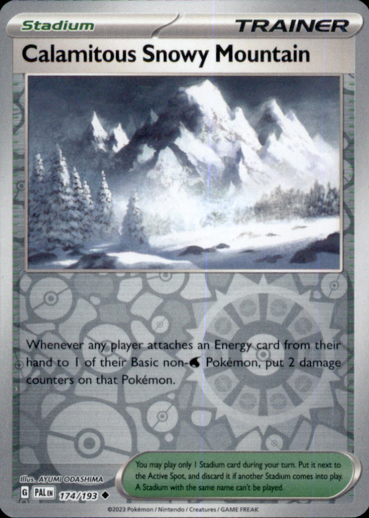 Calamitous Snowy Mountain Reverse Holo Uncommon SV02: Paldea Evolved 174/193 NM