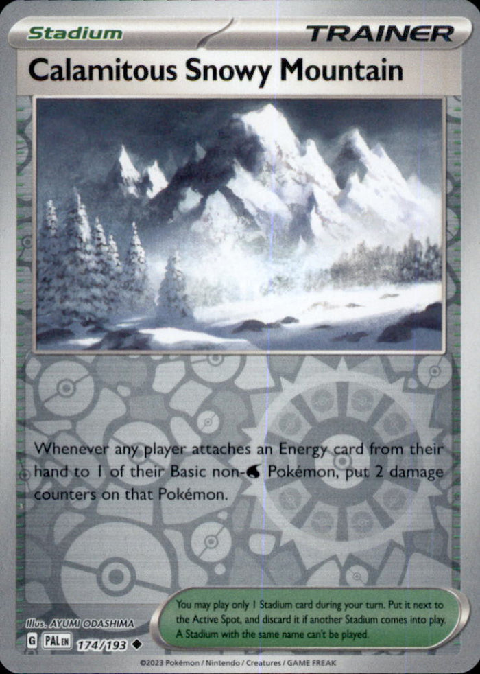 Calamitous Snowy Mountain Reverse Holo Uncommon SV02: Paldea Evolved 174/193 NM