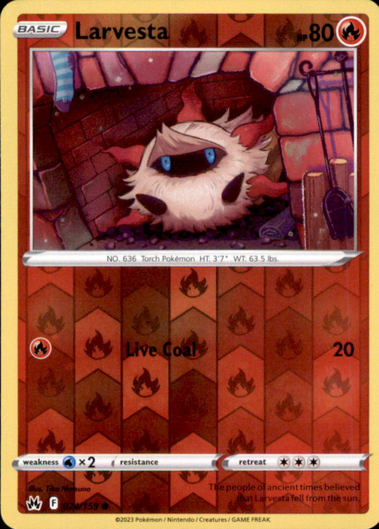 Larvesta Reverse Holo Common SWSH: Crown Zenith 024/159 NM