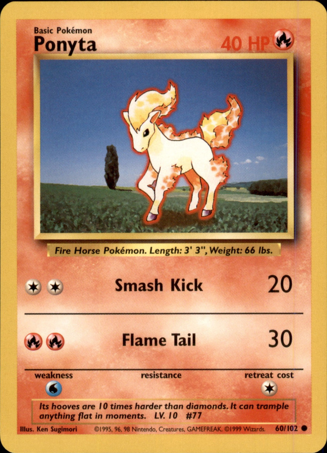 Ponyta Common Base Set 060/102 NM