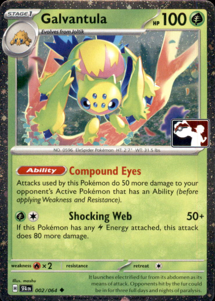 Galvantula (Cosmos Holo) Holo Uncommon Prize Pack Series Cards 002/064 NM