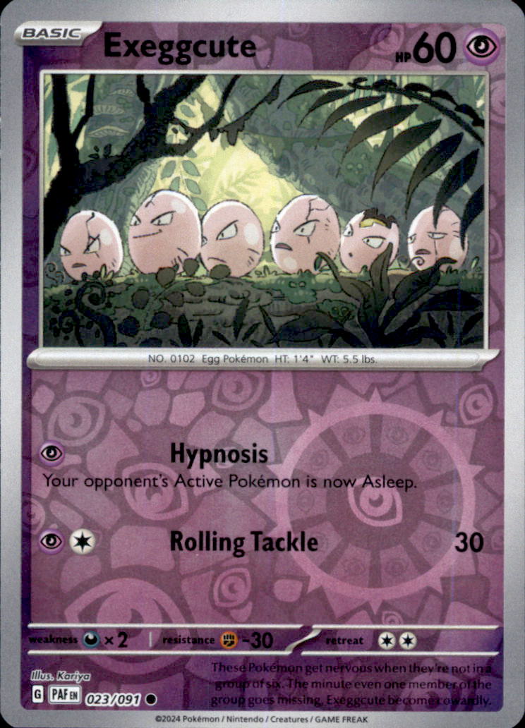 Exeggcute Reverse Holo Common SV: Paldean Fates 023/091 NM