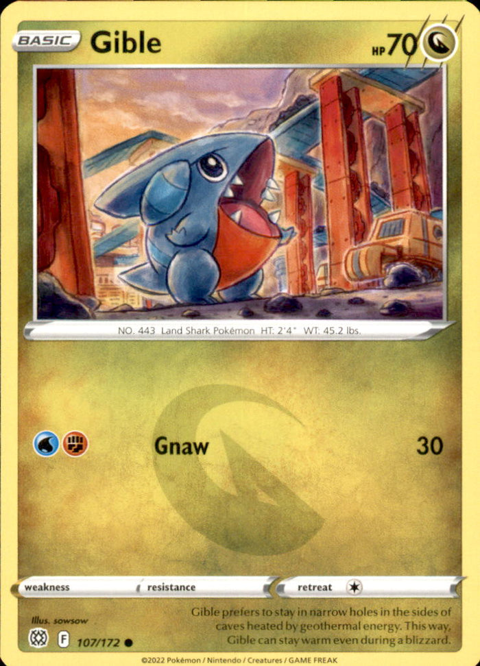 Gible Common SWSH09: Brilliant Stars 107/172 NM