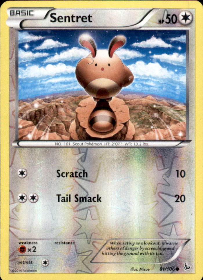 Sentret Reverse Holo Common XY - Flashfire 81/106 NM