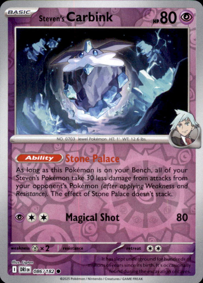 Steven's Carbink Reverse Holo Common SV10: Destined Rivals 086/182 NM