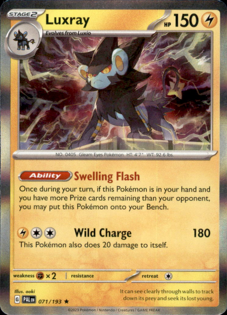 Luxray Holo Rare SV02: Paldea Evolved 071/193 NM