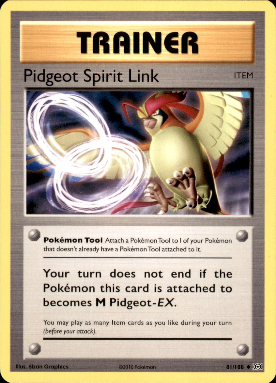 Pidgeot Spirit Link Uncommon XY - Evolutions 81/108 NM