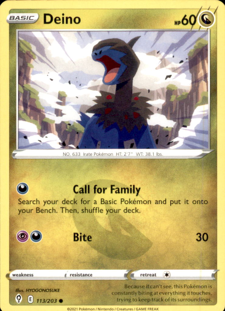 Deino Common SWSH07: Evolving Skies 113/203 NM