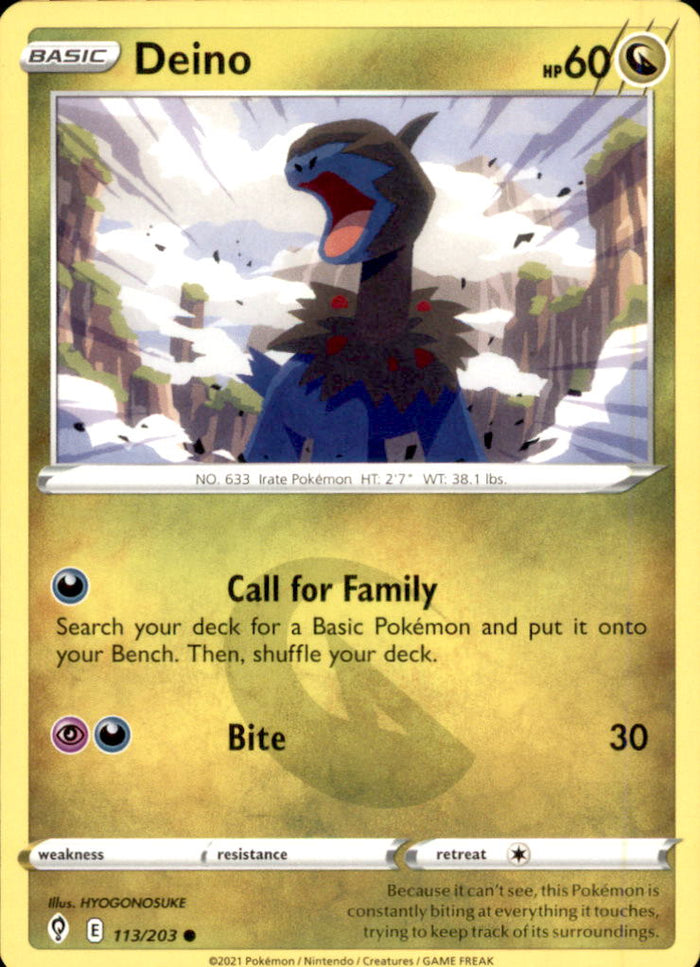 Deino Common SWSH07: Evolving Skies 113/203 NM
