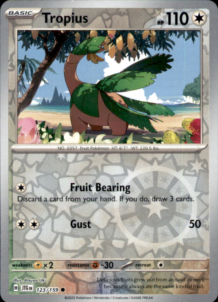 Tropius Reverse Holo Common SV09: Journey Together 123/159 NM