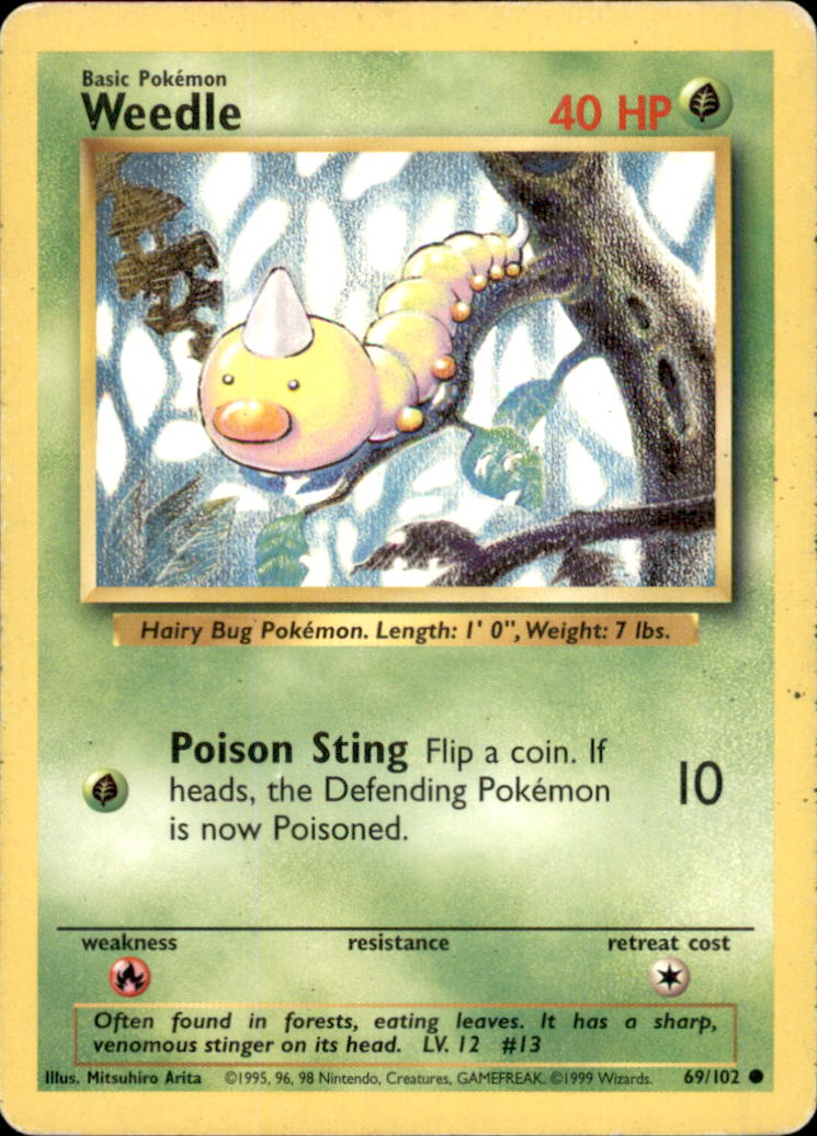 Weedle Common Base Set 069/102 LP