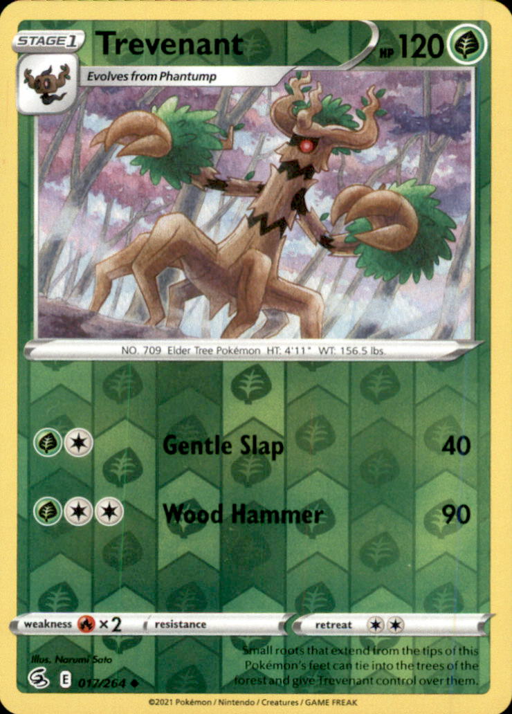 Trevenant Reverse Holo Uncommon SWSH08: Fusion Strike 017/264 NM