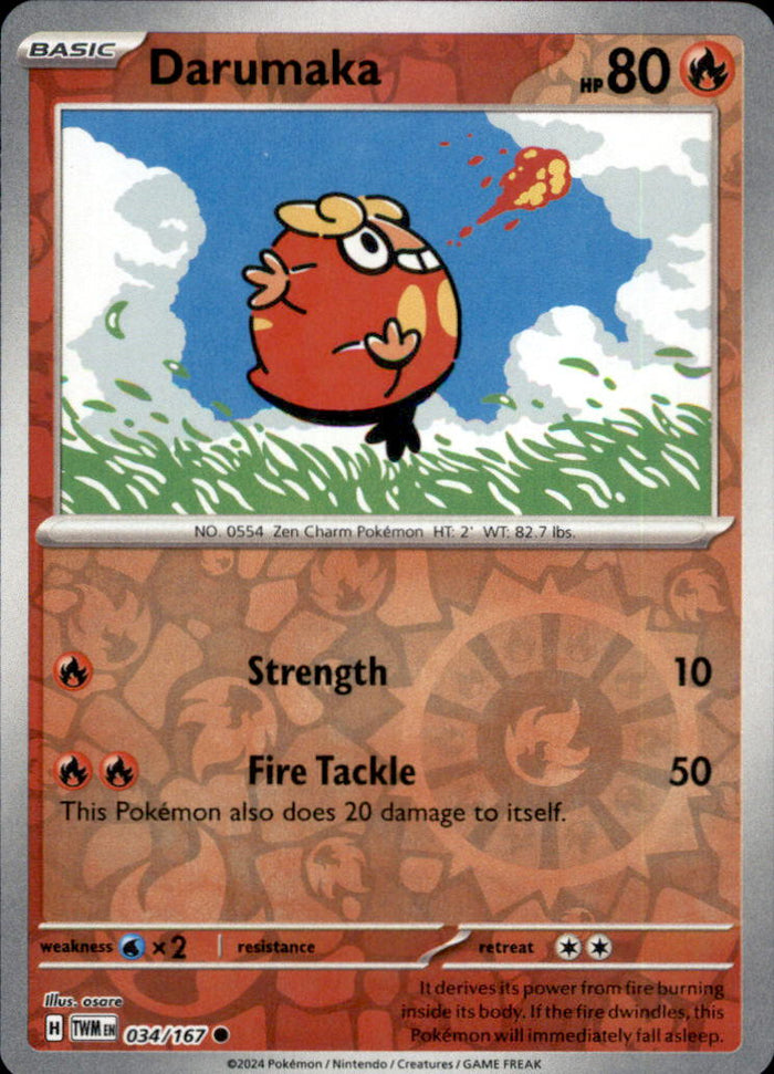 Darumaka Reverse Holo Common SV06: Twilight Masquerade 034/167 NM