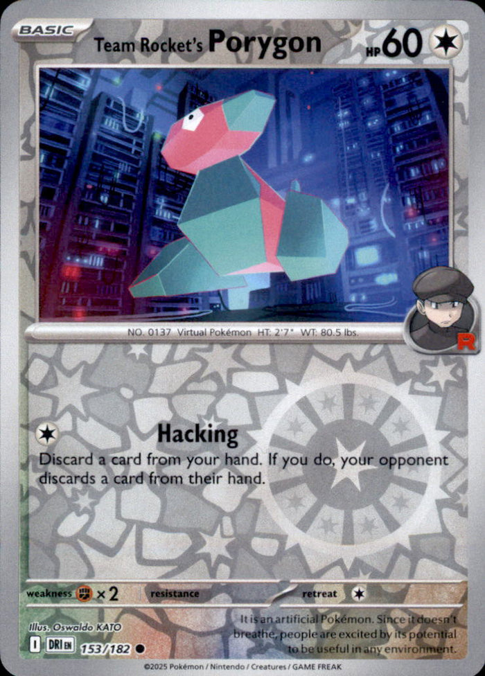 Team Rocket's Porygon Reverse Holo Common SV10: Destined Rivals 153/182 NM