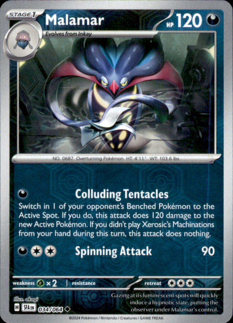 Malamar Reverse Holo Uncommon SV: Shrouded Fable 034/064 NM