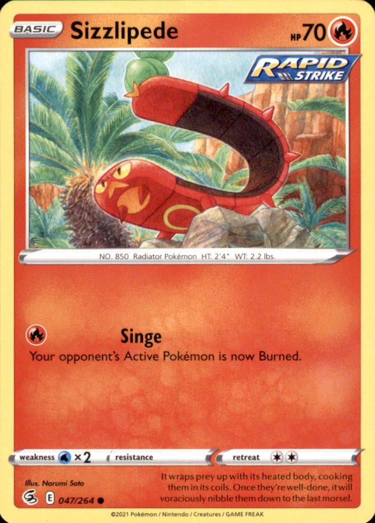 Sizzlipede (47) Common SWSH08: Fusion Strike 047/264 NM