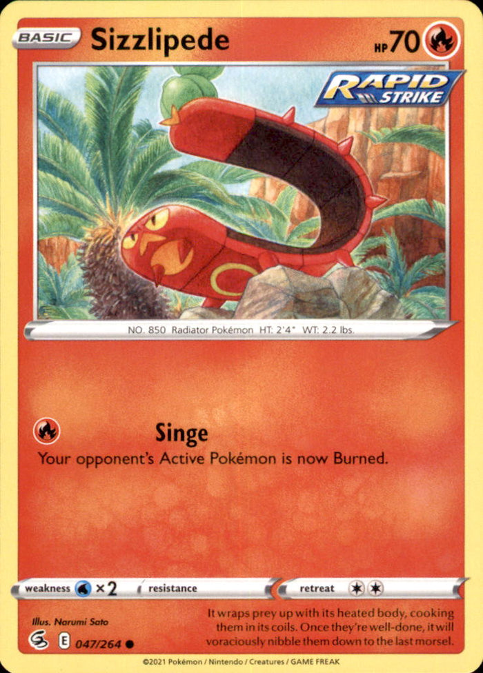 Sizzlipede (47) Common SWSH08: Fusion Strike 047/264 NM