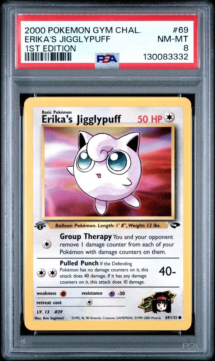 Erika'S Jigglypuff 1st Edition Pokemon Gym Challenge 69 NM PSA 8