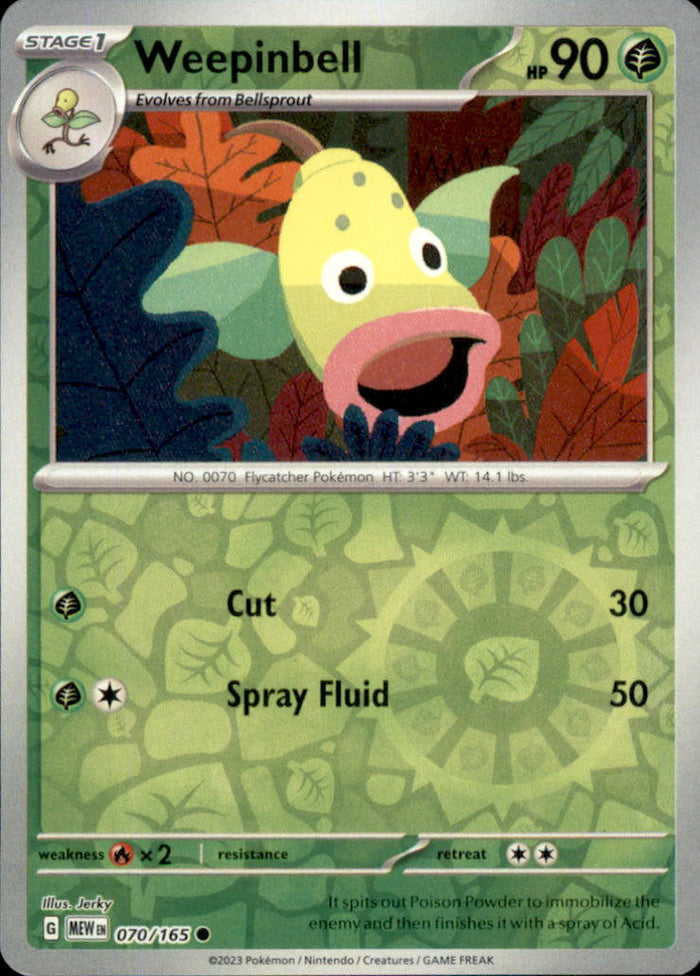 Weepinbell Reverse Holo Common SV: Scarlet & Violet 151 070/165 NM