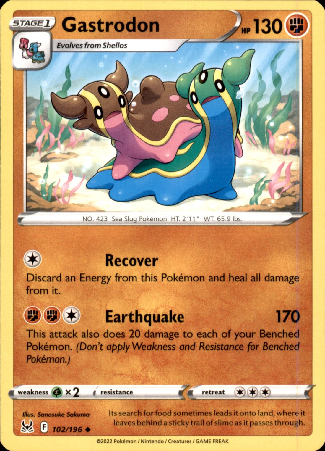 Gastrodon Uncommon SWSH11: Lost Origin 102/196 NM