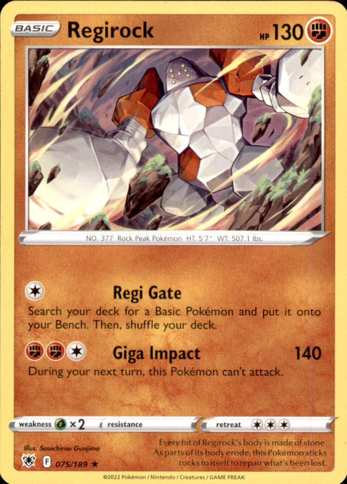Regirock Rare SWSH10: Astral Radiance 075/189 NM