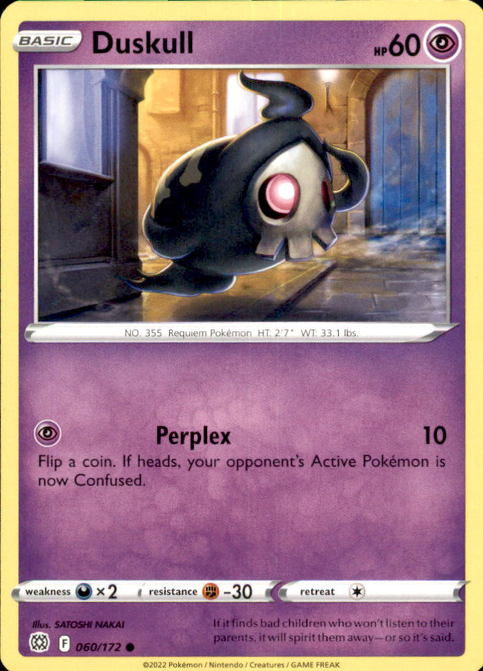 Duskull Common SWSH09: Brilliant Stars 060/172 NM