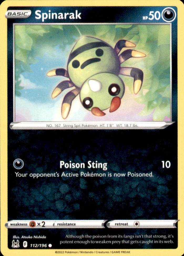 Spinarak Common SWSH11: Lost Origin 112/196 NM