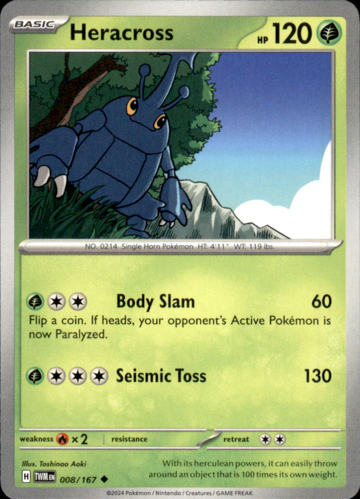Heracross Uncommon SV06: Twilight Masquerade 008/167 NM