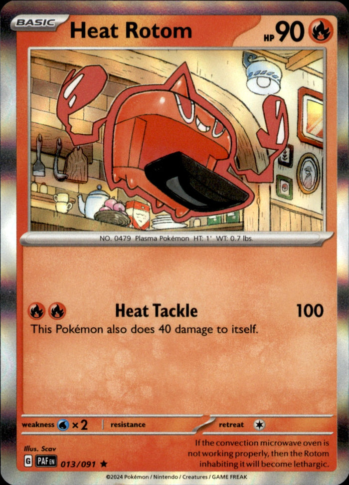 Heat Rotom Holo Rare SV: Paldean Fates 013/091 NM
