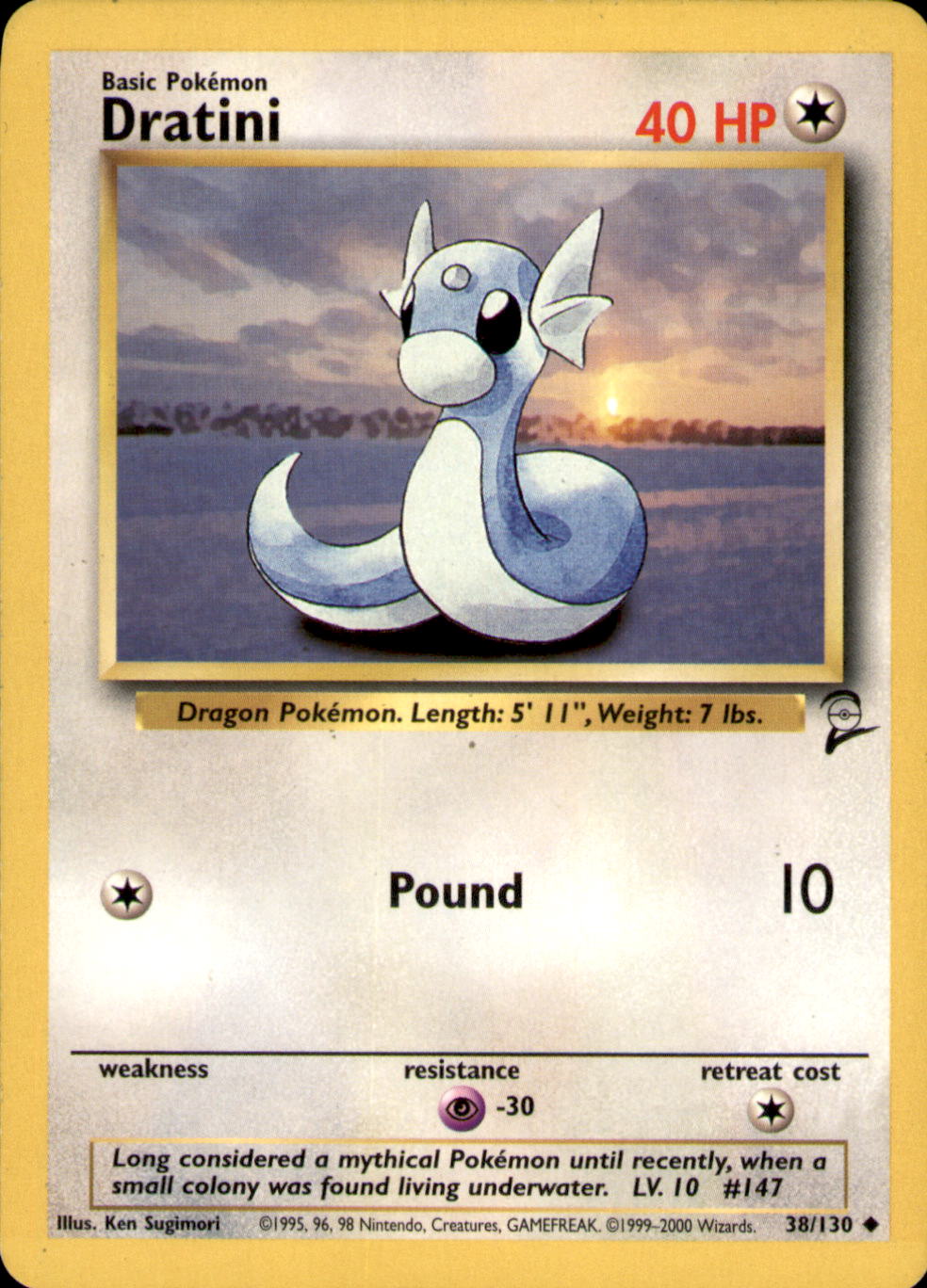 Dratini Uncommon Base Set 2 038/130 LP