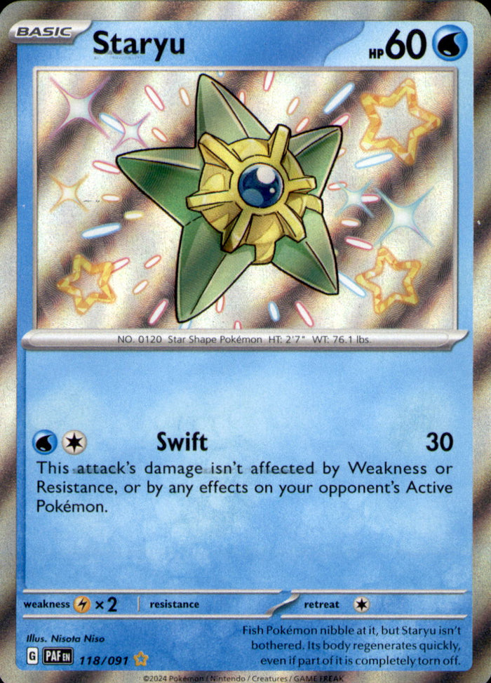 Staryu Holo Shiny Rare SV: Paldean Fates 118/091 NM