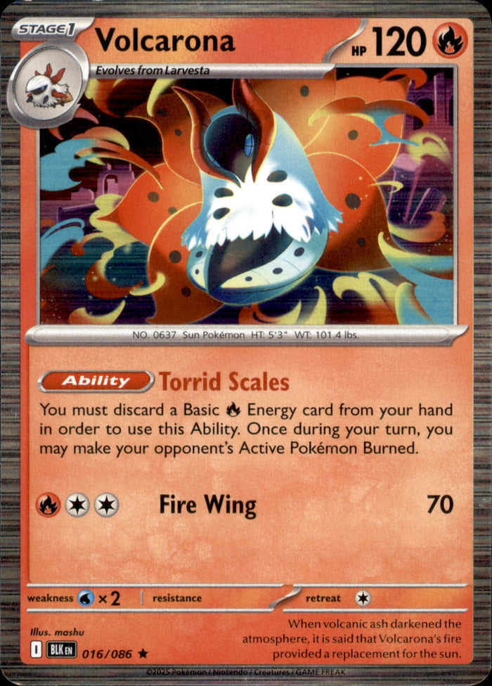 Volcarona Holo Rare SV: Black Bolt 016/086 NM