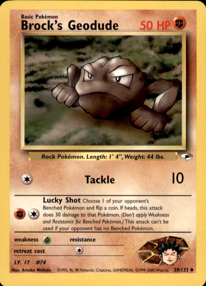 Brock's Geodude (38) Unlimited Uncommon Gym Heroes 038/132 NM